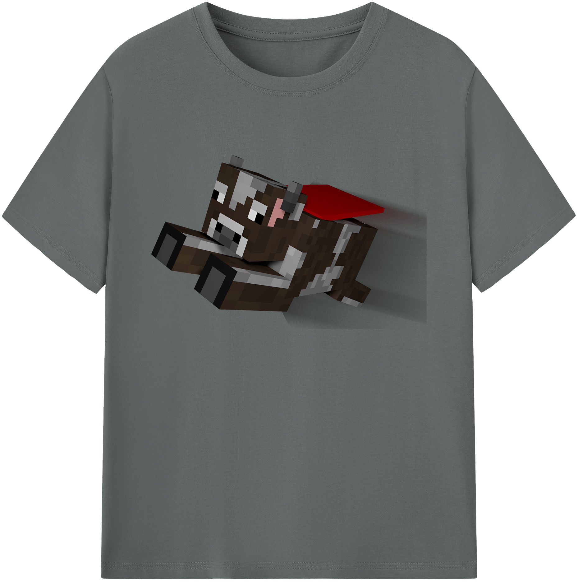 （画像用） マインクラフト ブロックの世界 Minecraft MC Block world 綿100％ メンズ半袖Tシャツ｜肌触りやわらか＆通気性